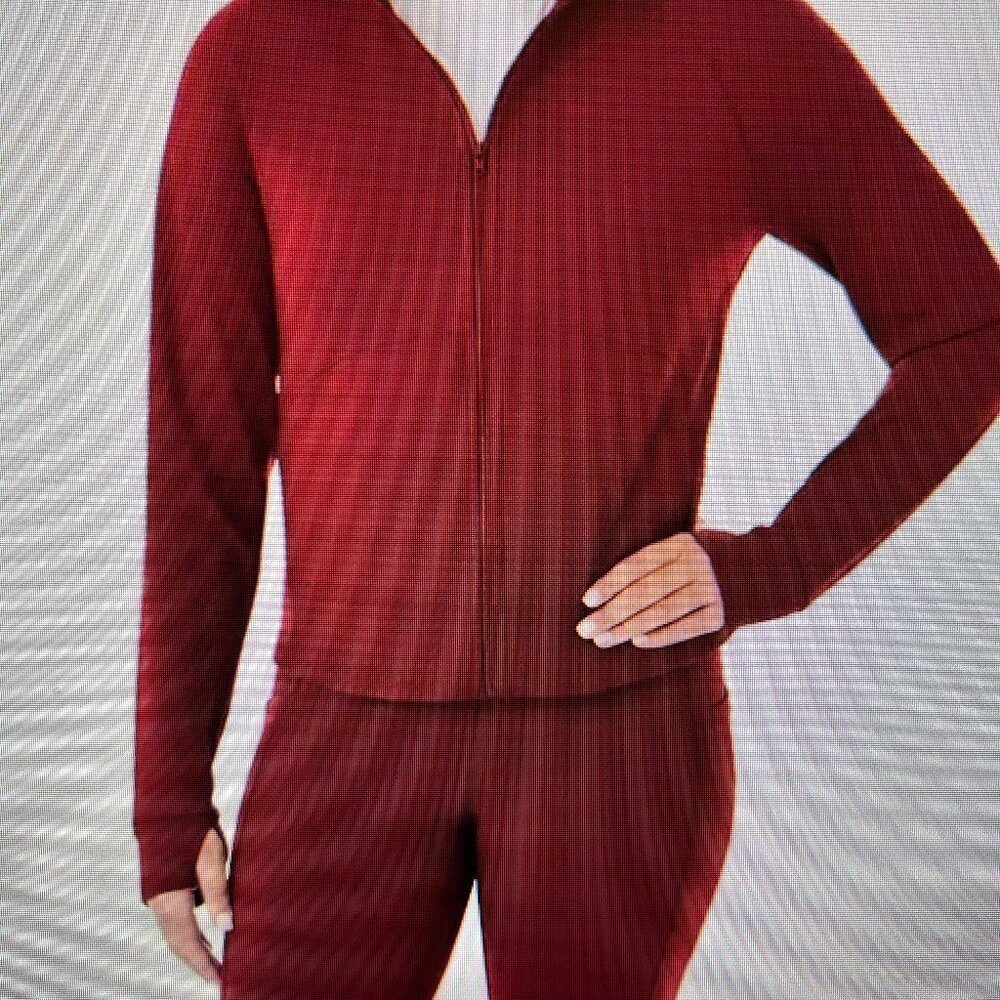 Women’s XL high waist leggings & jacket. Burgundy in color.